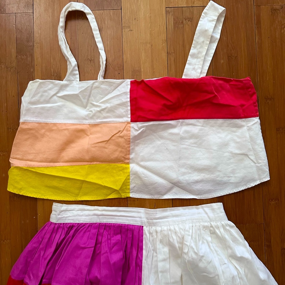 Mara Hoffman Patchwork Color-Block Midi Skirt & C… - image 6